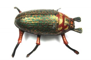 Antique Lehmann 1895 Tin Windup Walking Flapping Wing Beetle Bug Made In Germany