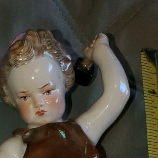 C1880 Scarce Meissen Porcelain figurine Cherub Cupid Forging Heart L114 8