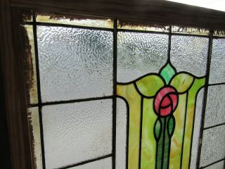 ANTIQUE AMERICAN STAINED GLASS WINDOW ROSE 36 x 34 ARCHITECTURAL SALVAGE 3