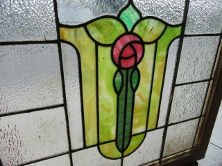 ANTIQUE AMERICAN STAINED GLASS WINDOW ROSE 36 x 34 ARCHITECTURAL SALVAGE 5