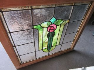 ANTIQUE AMERICAN STAINED GLASS WINDOW ROSE 36 x 34 ARCHITECTURAL SALVAGE 8