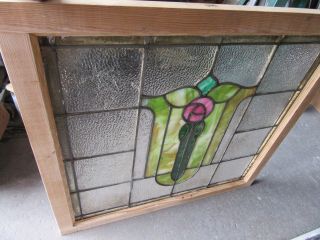 ANTIQUE AMERICAN STAINED GLASS WINDOW ROSE 36 x 34 ARCHITECTURAL SALVAGE 9