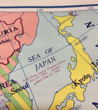 vintage Nystrom Pull Down Map Western Colonialism In Asia In 1954 12128A 11