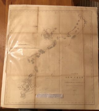 Map Of Okinawa Lew Chew Selmar Siebert Engraving Commodore Perry Antique 1857 2