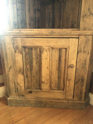 Antique English Pine Corner Cupboard Cabinet 3