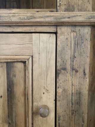Antique English Pine Corner Cupboard Cabinet 5