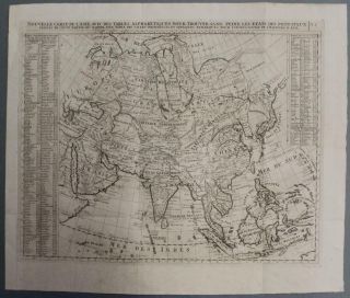 Asian Continent 1719 Chatelain Large Antique Copper Engraved Map
