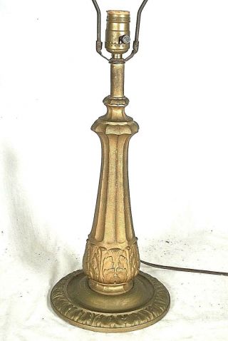 Antique Victorian Art Nouveau Art Deco Fluted Column Stained Glass Lamp Base