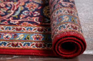 Vintage Handmade Traditional Floral Red 10x13 Kaashan Persian Oriental Area Rug 10