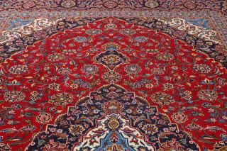 Vintage Handmade Traditional Floral Red 10x13 Kaashan Persian Oriental Area Rug 11