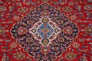 Vintage Handmade Traditional Floral Red 10x13 Kaashan Persian Oriental Area Rug 4