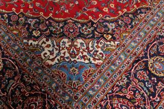 Vintage Handmade Traditional Floral Red 10x13 Kaashan Persian Oriental Area Rug 8