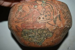 ORIG $1099 WOW PRE COLUMBIAN MAYAN BOWL,  glyphs 8in PROV 2