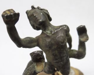ANCIENT ARTIFACT GREECE SILVER MASSIVE STATUETTE GIANT WITH SNAKES LEGS 10