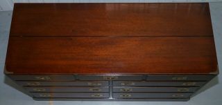 RECORD PLAYER MEDIA CUPBOARD SIDEBOARD HOUSED IN MILITARY CAMPAIGN DRAWERS 3