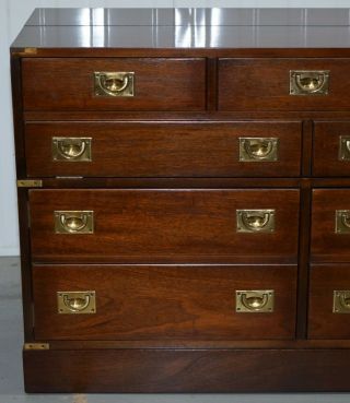 RECORD PLAYER MEDIA CUPBOARD SIDEBOARD HOUSED IN MILITARY CAMPAIGN DRAWERS 5