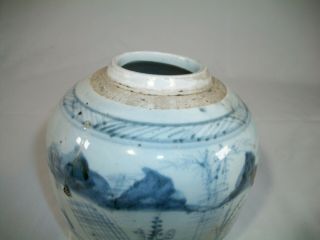 Antique Chinese B&W Ginger Jar With A Lid Late Ming 1620 ' s Da Mark 3