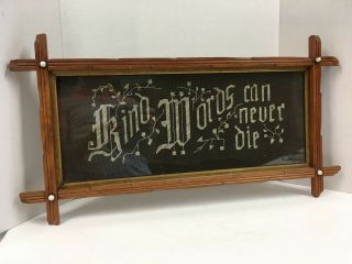 Antique Paper Punch Kind Words Can Never Die Adirondack Criss Cross Frame