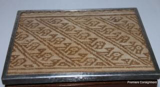 Pre - Columbian Peru Tapestry Encased in Sterling Silver,  Glass Lid Handmade box 10