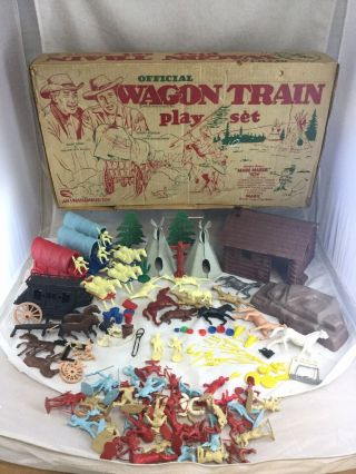 Vintage Marx Wagon Train Official Playset