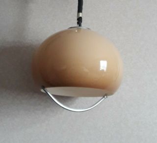 Vintage Harvey Guzzini Mid Century Modern Mushroom Hanging Light Art Deco Design