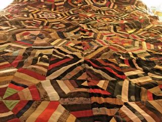 Rare Family Victorian Crazy Quilt Top Ready To Be Finished
