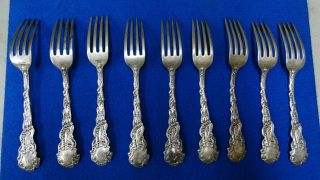 Versailles by Gorham 9pc Sterling Silver Forks 20.  45 Troy Oz Very Ornate 1888 4