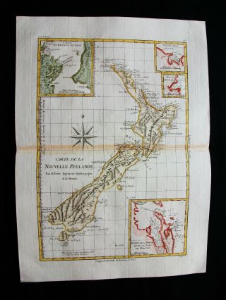 1789 Bonne - Rare Map: Zealand,  Australia,  Oceania,  Stewart Is.  Chatham Is.