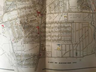 ORIG 1929 DELAWARE COUNTY,  PA,  HAVERFORD HS,  MERION COUNTRY CLUB PLAT ATLAS MAP 3