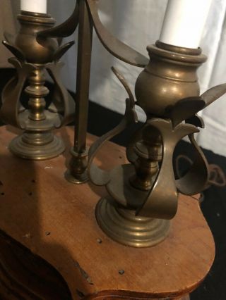 Mid Century Frederick Cooper Boudoir Candlestick Eglomise Shade Wood Lamp 10