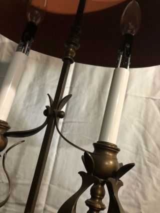 Mid Century Frederick Cooper Boudoir Candlestick Eglomise Shade Wood Lamp 5