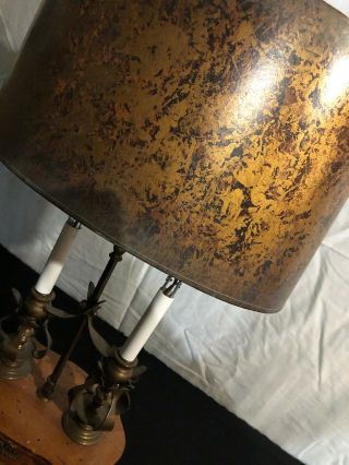 Mid Century Frederick Cooper Boudoir Candlestick Eglomise Shade Wood Lamp 8