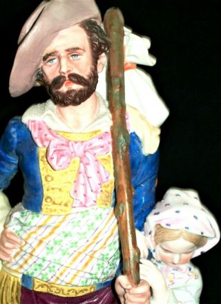 Antique French Sevres Qty Limoges Man Father With Daughter Porcelain Figurine