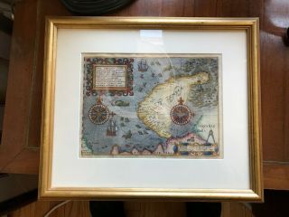 A Rare And Of The 1601 Theodore De Bry Map Of Nova Zembla.
