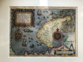 A Rare and of the 1601 Theodore De Bry Map of Nova Zembla. 2