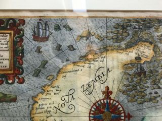 A Rare and of the 1601 Theodore De Bry Map of Nova Zembla. 4