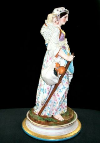 ANTIQUE FRENCH SEVRES QTY LIMOGES LADY MOTHER WITH BABY KIDS PORCELAIN FIGURINE 4