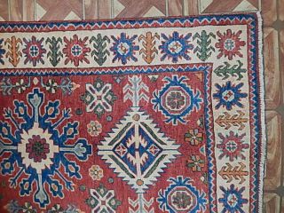 Hand Knotted Area Rug 3 ' x 4 ' Kazak Hard - wearing Carpet Antique Look 4