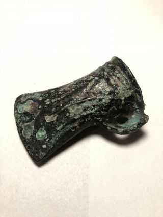 Rare Museum Quality Bronze Aged Axe Head 65 Mm Patina Small Type
