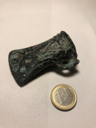 Rare MUSEUM QUALITY Bronze Aged Axe Head 65 mm patina small type 2