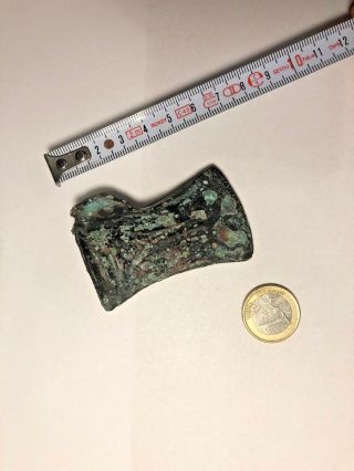 Rare MUSEUM QUALITY Bronze Aged Axe Head 65 mm patina small type 3