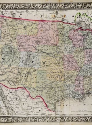 1864 Mitchell Map - United States Canada Indian Dakota Wyoming Indian Territory 4
