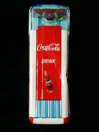Vintage Taiyo Tin Friction COCA - COLA Toy Delivery Bus Japan 1950s w box soda car 12