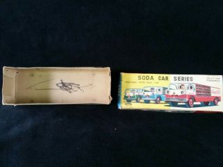 Vintage Taiyo Tin Friction COCA - COLA Toy Delivery Bus Japan 1950s w box soda car 2