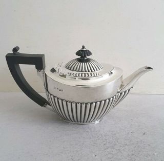 Good Bachelors Size Antique Solid Silver Tea Pot.  275gms.  Sheff.  1896.