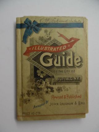 1888 Illustrated Guide To City Of Buffalo York,  Folding Map John Laughlin