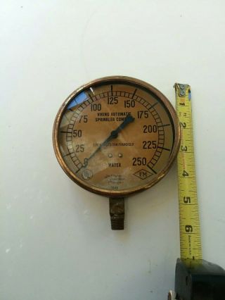 Antique 1949 Jas.  P.  Marsh Brass Fire Sprinkler water Pressure Gauge 6