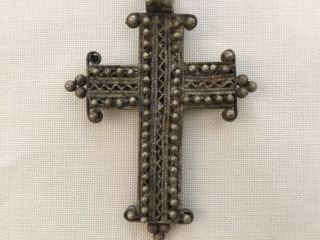 181019 - Begin 19th century Ethiopian old Coptic Handmade Neck Cross - Ethiopia. 2