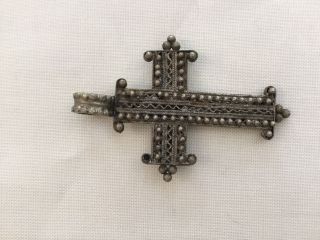 181019 - Begin 19th century Ethiopian old Coptic Handmade Neck Cross - Ethiopia. 3