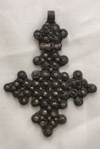 181020 - End 19th Century Ethiopian Old Coptic Handmade Neck Cross - Ethiopia.